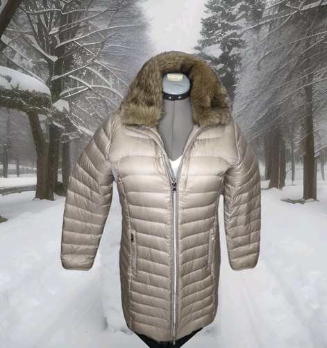 498 $ Ralph Lauren RLX Winter gefütterte Daunenjacke Mantel langes Knie Fell Damen Large - Bild 1 von 13
