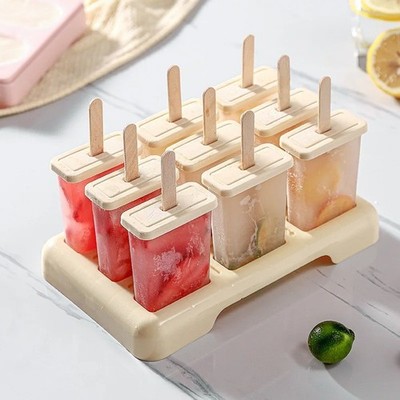 Ice Pop Mold Tray DIY Popsicle Maker Ice Cream Mould with Sticks 4/9