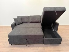 Reagan Charcoal Fabric Right Hand Corner Sofa Bed with Storage