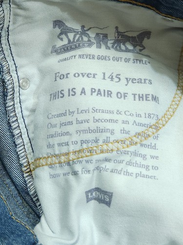 Pantalones de mezclilla Levi's 505 para hombre W33 L34 azul calce regular cintura recta 35 algodón - Imagen 9 de 10