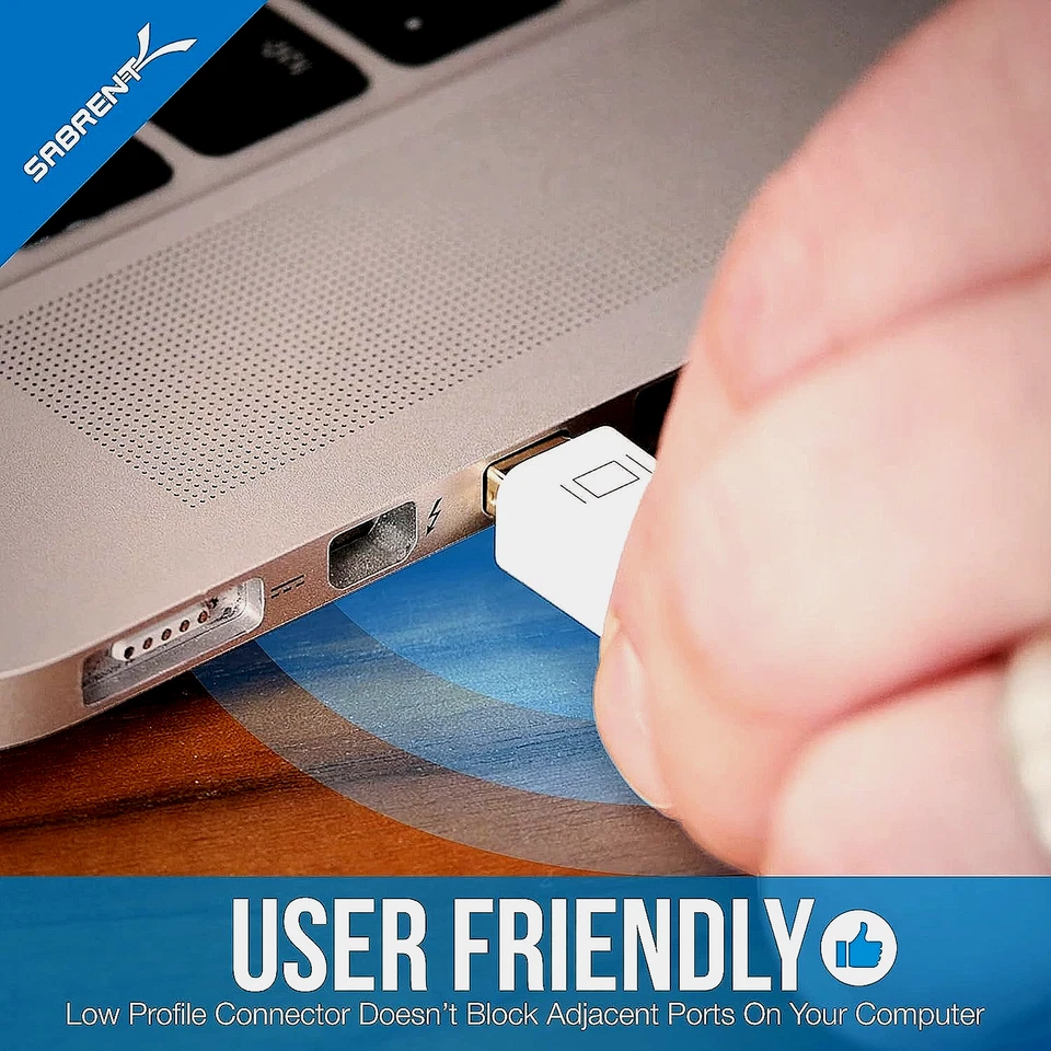 Sabrent Mini DisplayPort (Thunderbolt) to HDMI Adapter 4K Support Gold Plated - Image 4 of 4