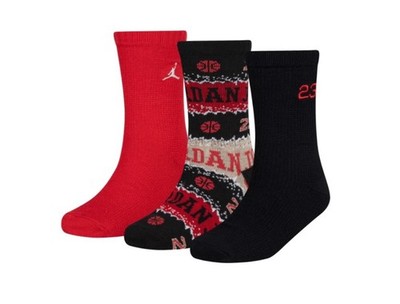 Nike Jordan Youth Crew Socks 3-Pack YTH 5Y 7Y / WMN 6 10 / MEN 6 8   23 JORDAN