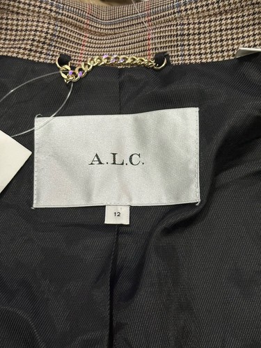 A.L.C Damen Gr. 12 Ash Multicolor Einknopf Blazer kariert Wollmischung gefüttert - Bild 5 von 9