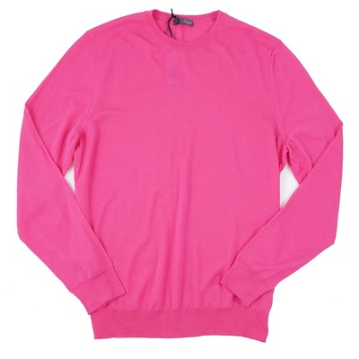 Drumohr Fuchsia Pink Lightweight Superfine Merino Wool Sweater M (Eu 50) NWT