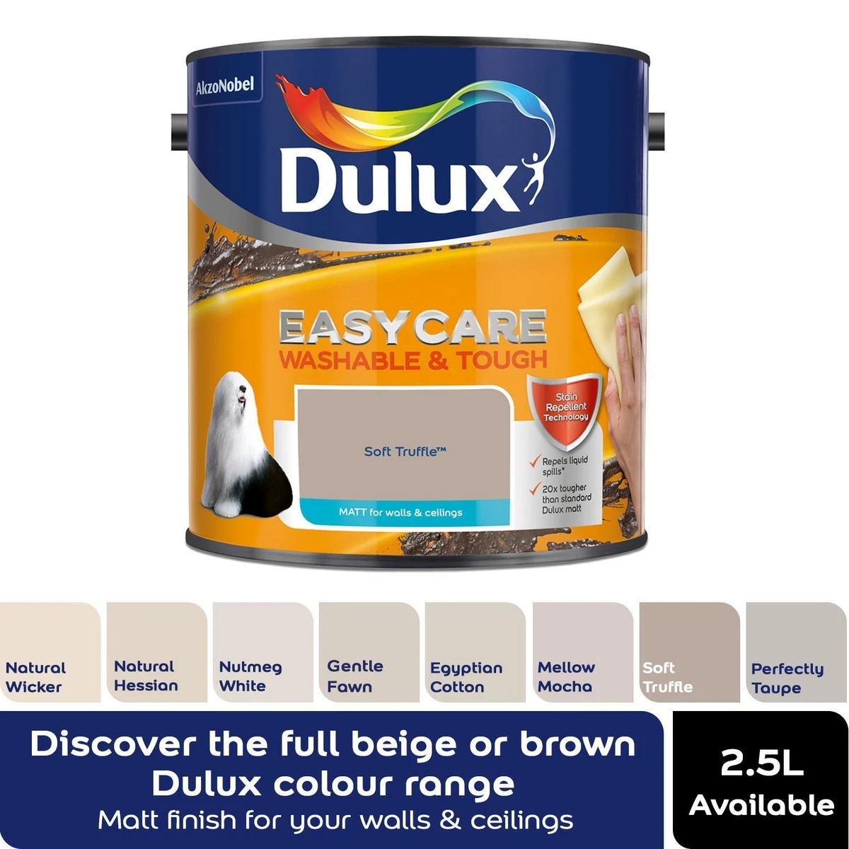 Dulux Easycare Washable Tough Matt Emulsion Paint Sapphire, 52 OFF