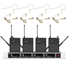 UHF 4 CH Wireless Earset Headset Cordless Microphone System for Shure Wireless