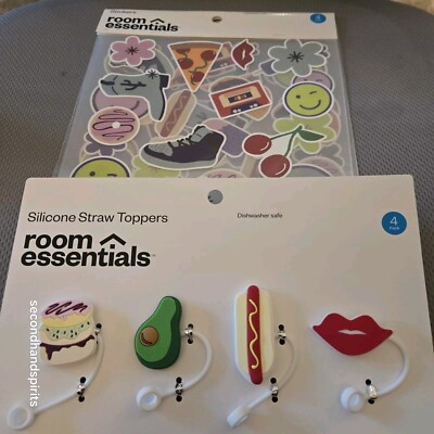 Target Essentials Sticker Target Room Essentials Silicone Straw Toppers / Package DW Safe ...