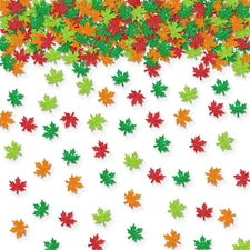 100Pcs Thanksgiving Confetti, Maple Leaves Table Confetti, Thanksgiving Maple Le