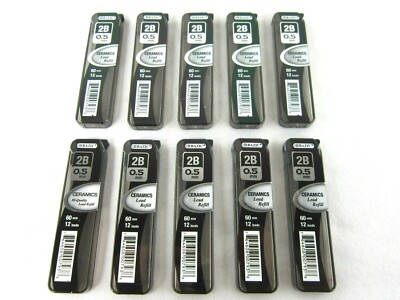 Ceramic Lead Refills 2B Bazic Brand 0.5 MM 10 Tube Lot 12 Leads/Tube    