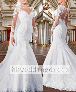 boat neck mermaid wedding dress