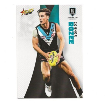 Connor Rozee Signature 2022 FOOTY STARS PORT ADELAIDE CONNOR ROZEE # 130 COMMON CARD AFL ...