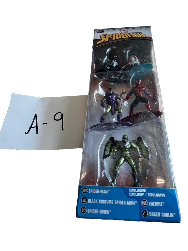 Marvel Comics Nano Figuras de Metal Spider-Man Paquete de 5 Spider-Gwen Duende Verde Nuevo Foto 2 de 4