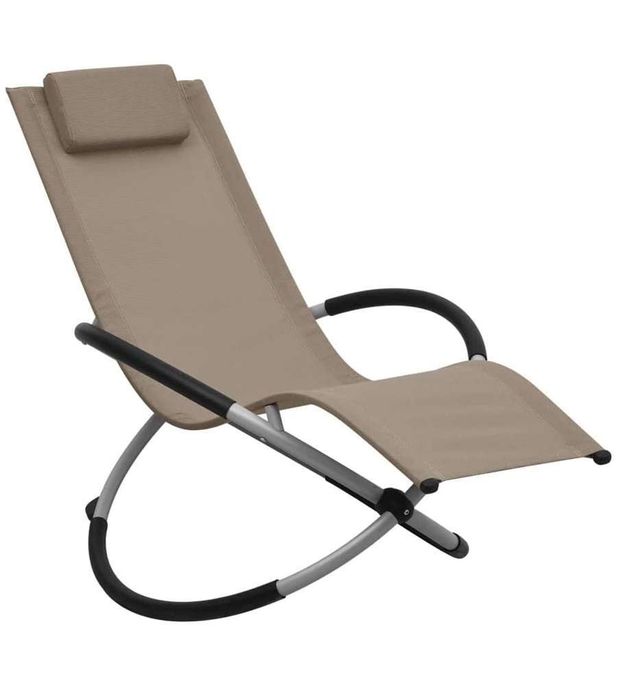 Poltrona sdraio a dondolo ellittica da esterni ecrù