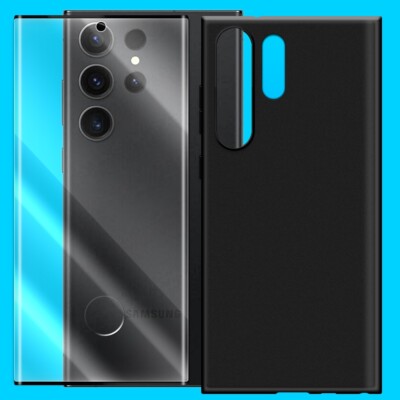 Heavy-Duty Black Screen Protector Case f Samsung Galaxy S23 Ultra SM-S918U Phone