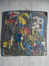 Rare Vintage Etienne Aigner Silk Scarf Limited Edition Size 83x87cm Horse-Masks