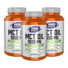 3 x NOW MCT Oil 1000 mg 150 Softgels Weight Management Thermogenic