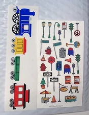 RARE Lot of 2 Mrs Grossman Trains & Signs Street Light Posts Scrapbook Stickers