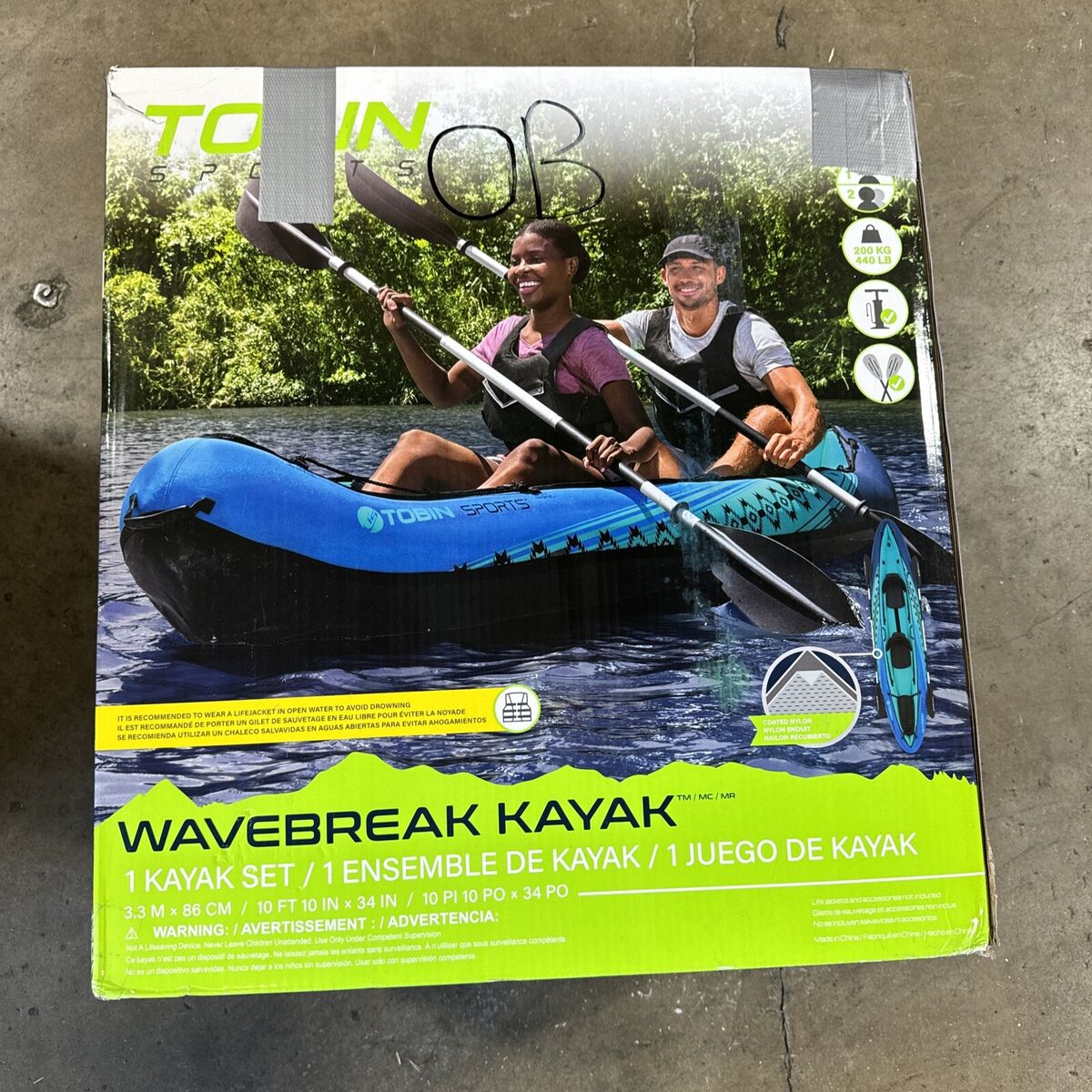 Tobin Sports Wavebreak Inflatable 2-person Kayak | eBay Tobin Sports Wavebreak Inflatable 2-person Kayak | eBay