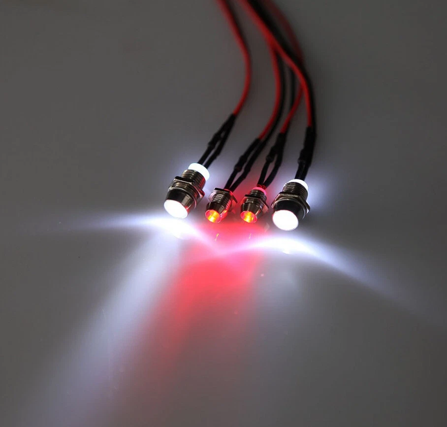 Kit de 8 luces LED para 1/8 1/10 HSP Redcat RC coche camión SUV rojo y blanco Foto 3 de 4