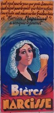 Affiche 1930 Bière Narcisse Mapataud 160 x 80 Publicité Brasserie alcool Limoges