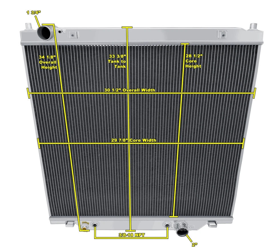 CHAMPION 2 FILAS RADIADOR ALUMINIO 2003 2004 CAMIONETA FORD F-250 F-350 CAMIONETA 6,0 L Foto 3 de 3