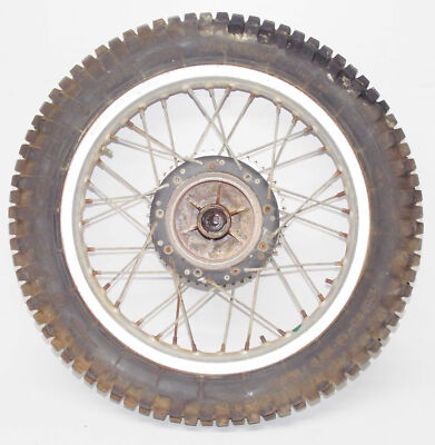 1970'S CAGIVA REAR WHEEL 36 SPOKES HUB TIRE 18''-1.85 RIM AKRONT 47T SPROCKET VMX