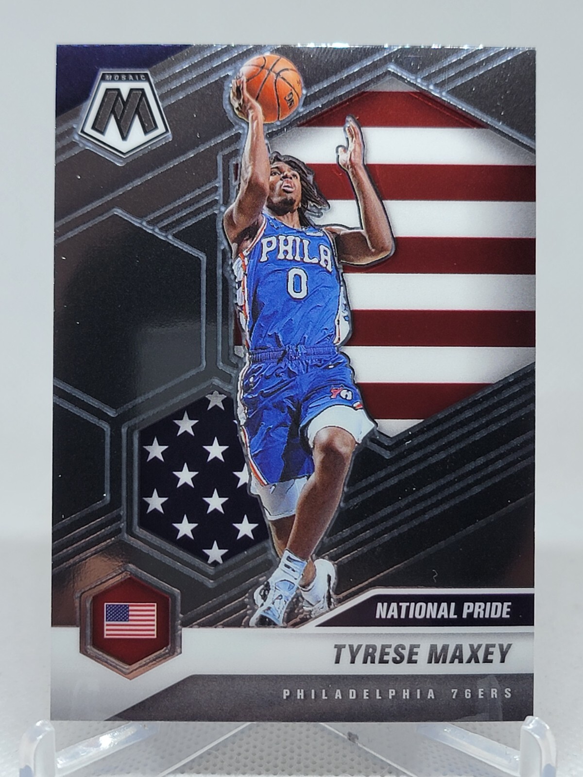 2020-21 Panini MOSAIC TYRESE MAXEY National Pride RC #259 Philadelphia D5F