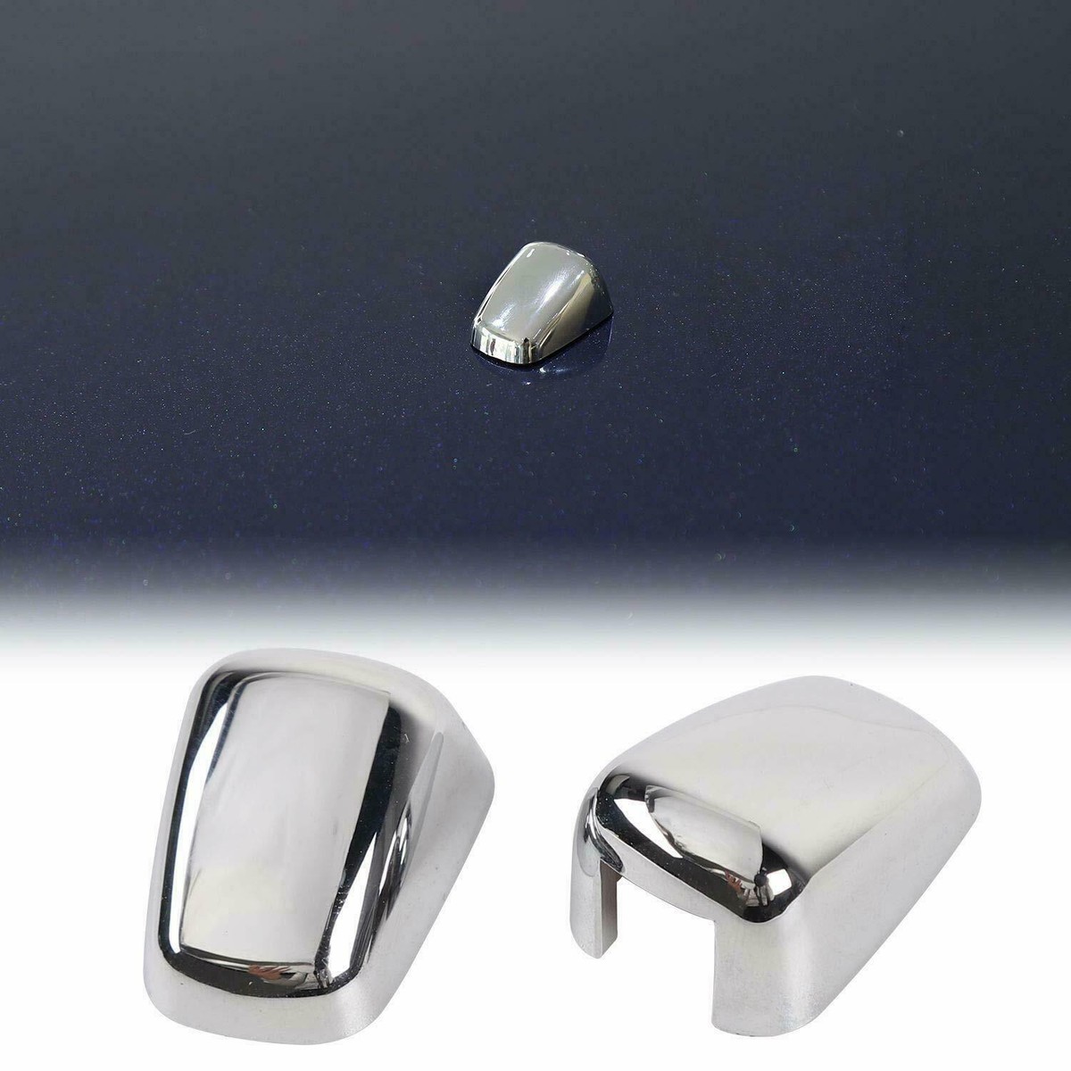 CheroCar Chrome Windshield Wiper Washer Spray Nozzle Trim – Fits Dodge Charger 2010-2014, Ram 2010-2015 & More