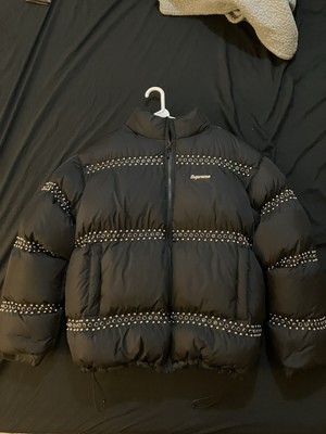 Supreme B.B. Simon Studded Puffer Jacket Black Size XL **FAST SHIPPING**