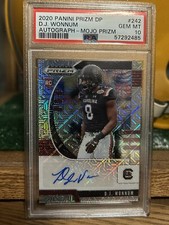 2020 Prizm Draft Picks D.J. Wonnum Mojo Auto Rookie Card PSA 10 GEM MINT POP 1