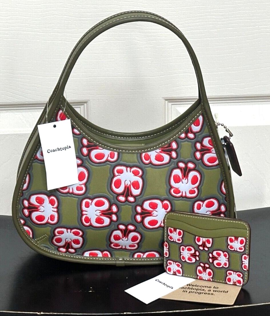 COACH COACHTOPIA ERGO BAG + WAVY CARD CASE BUTTERFLY PRINT(SET