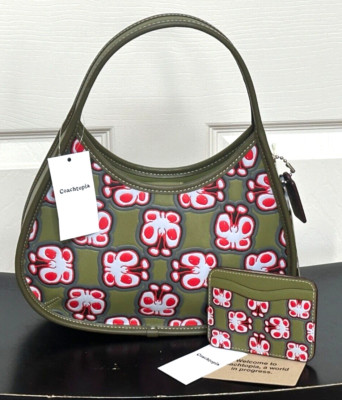 COACH COACHTOPIA ERGO BAG + WAVY CARD CASE BUTTERFLY PRINT(SET) :NWT CQ828/CQ867