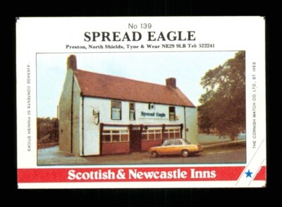 Matchbox Label Pub Inn Spread Eagle Preston North Shields Tyne & Wear MI1339