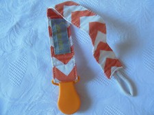 z USA by Etsy taśma do smoczka ręcznie szyta, pomarańczowa