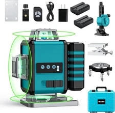 Nivel láser, herramienta de nivelación automática electrónica verde de 16 líneas
