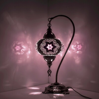 Handgefertigte türkisch-marokkanische bunte Mosaik-Tischlampe einzigartiges Geschenk - kostenlose Glühbirne