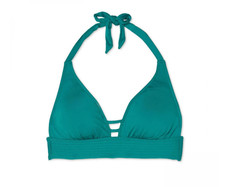 Kona Sol Women's Triangle Bikini Swim Top Sea Echo Teal M New