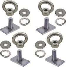 Pmsanzay 4 Pack Heavy Duty Eye Bolt Stainless Steel - M8 Eye Nuts Track Mount...
