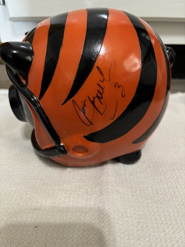 Cincinnati Bengals Piggy Bank Signed Jim Breech #3