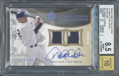 2007 Ultimate Collection Signature Derek Jeter /34 Jersey Patch BGS 8.5 10 Auto