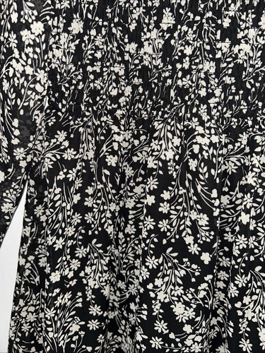 Girls Art Class Square Neck Black/Ivory Pullover LS Floral Dress Size XL 14/16 - Picture 7 of 14