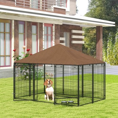 Outside Dog Kennel, 6.9' x 4.6' x 5' Puppy Play Pen Black