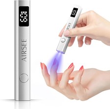 AIRSEE Cordless Mini Nail Lamp,Handheld UV Light with LCD Display for Gel Nails,