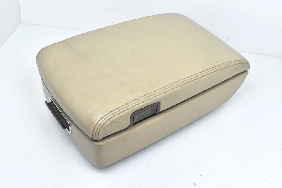 Infiniti Q45 1997-2001 consola central cuero beige reposabrazos tapa superior almacenamiento OEM Foto 4 de 4