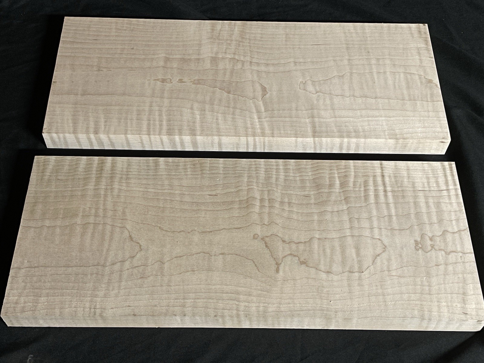 Curly Maple 1.125x7.25x18" Tiger S4S Lumber Wood Matching SET 811
