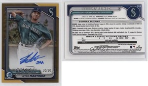 2024 Bowman Chrome Prospect Gold Refractor /50 Jeter Martinez #CPA-JMZ Auto