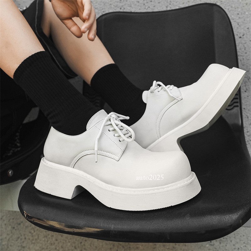 SAOLA Scarpe derby uomo inglesi punta tonda grande eleganti formali pelle stringate plateau