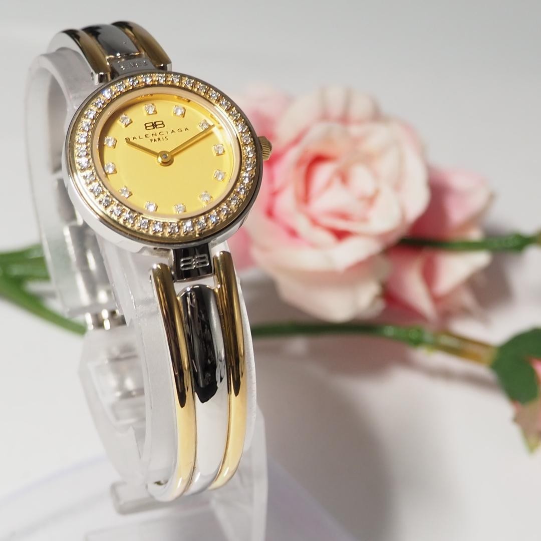 BALENCIAGA バレンシアガ ストーンベゼル レディース 腕時計 クォーツ Balenciaga Stone Bezel 12P Diamond Women's Watch Combination