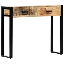 Console Table Natural wood and black