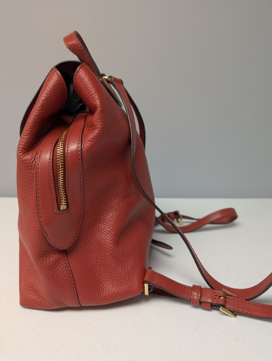 Michael Kors Raven Leather Medium Backpack Terracotta 